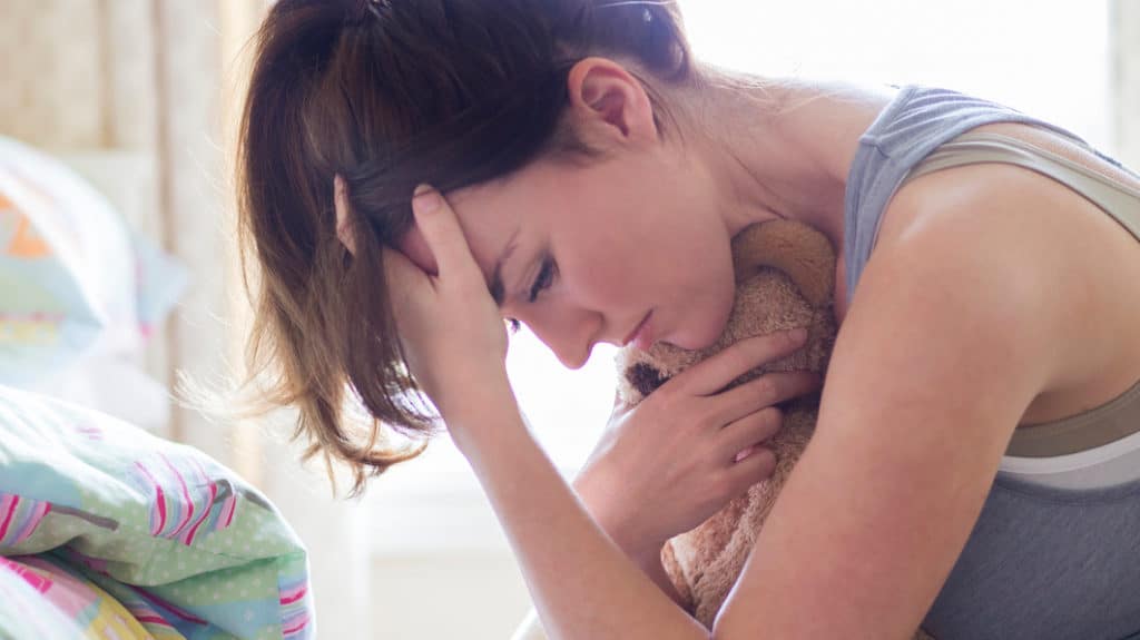 Grieving woman