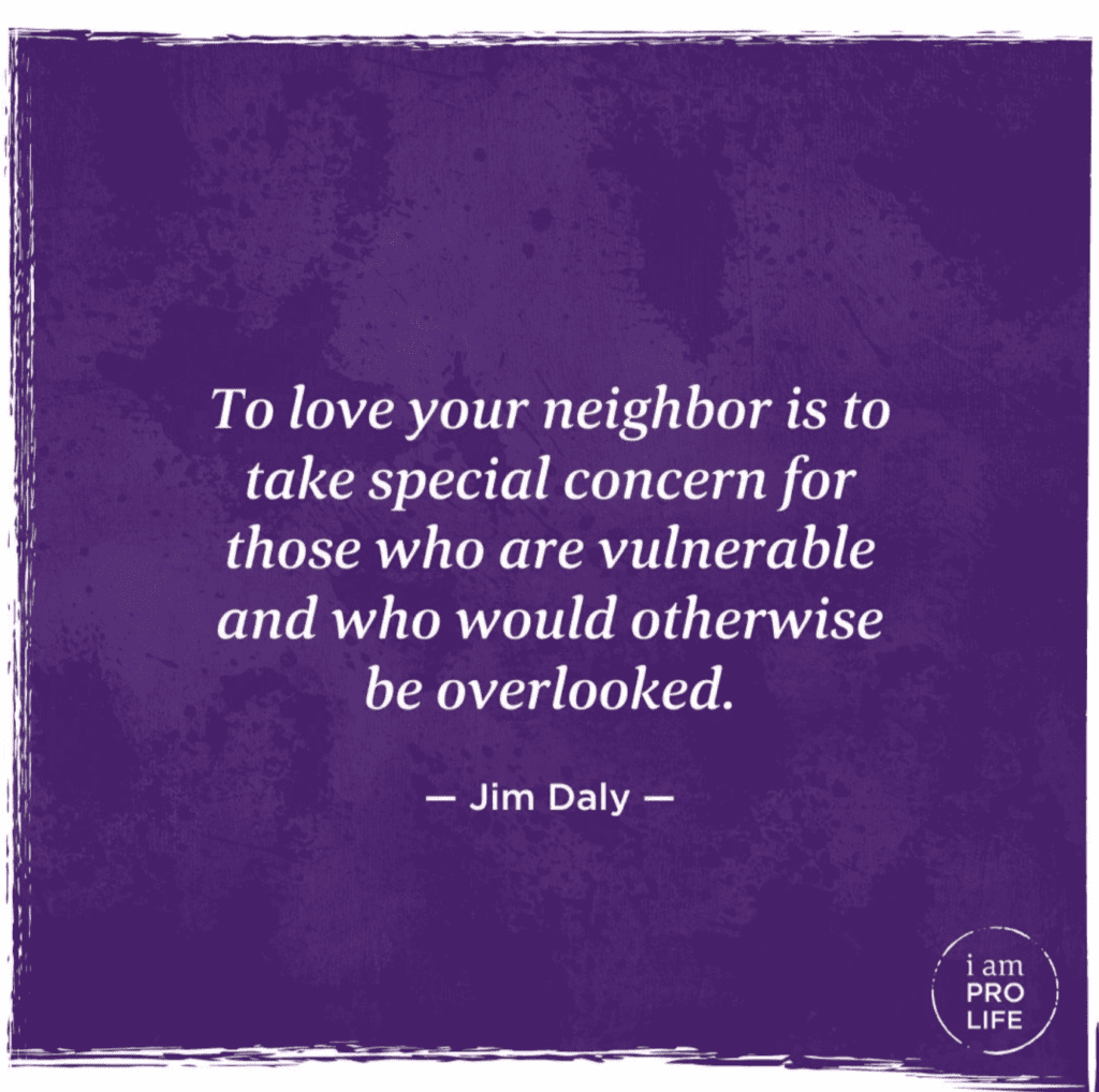 Accepting your child with special needs quote from Jim Daly on taking care of others.