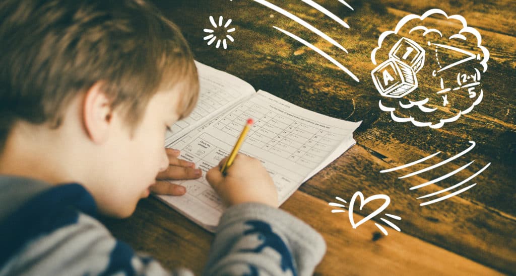 Child Doing Schoolwork from Home