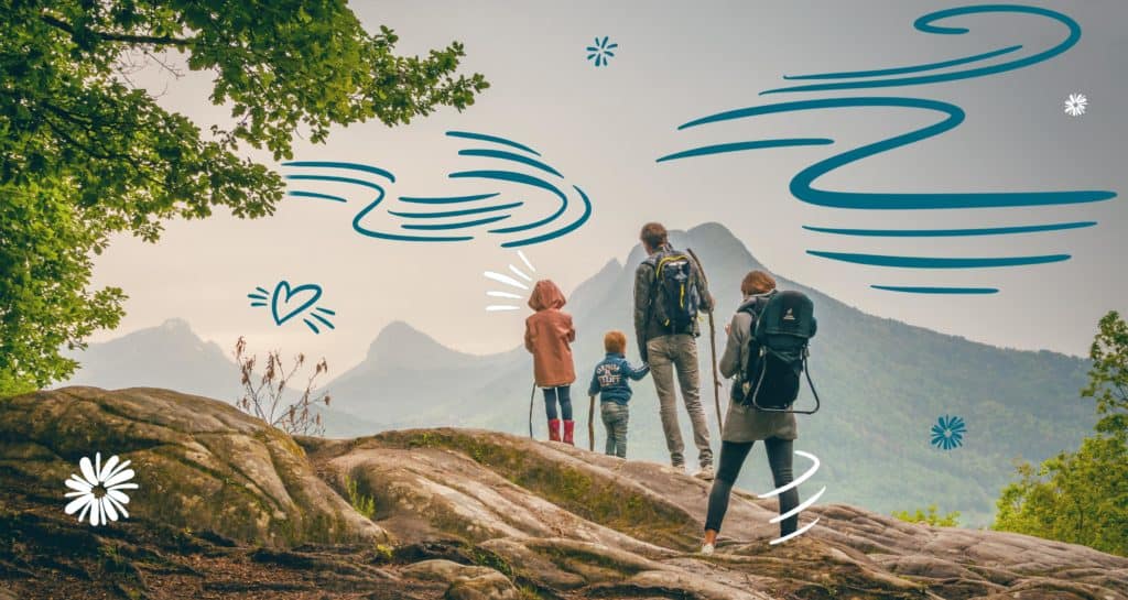 Family Hiking in the mountains with no expectations
