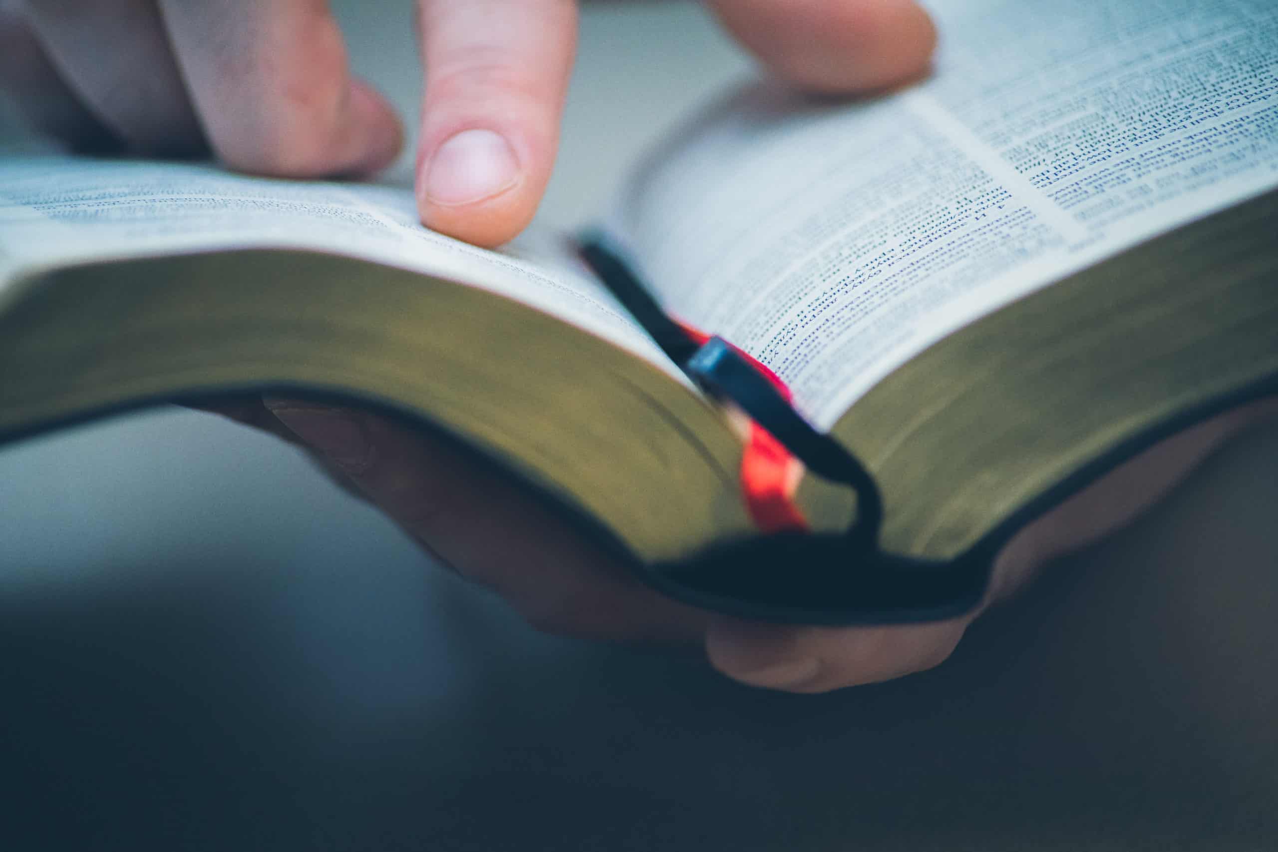 a man with a bible open