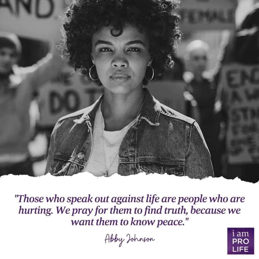 A woman at the March for Life 2021